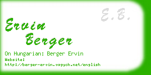 ervin berger business card